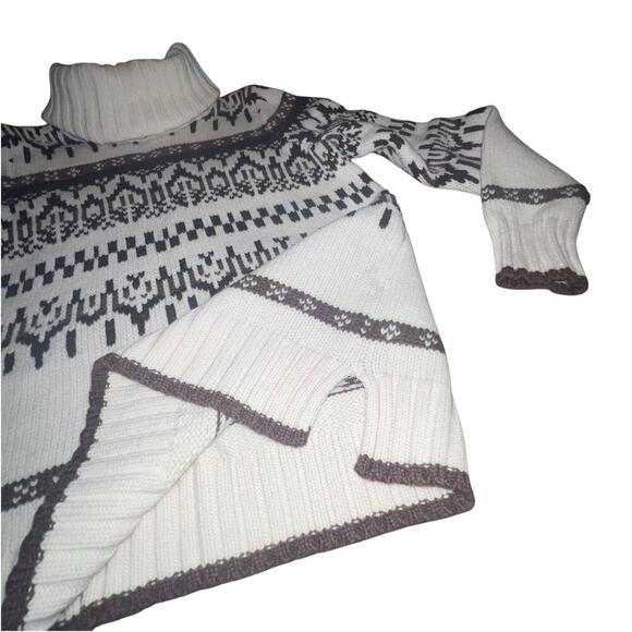 Madewell Iceblock Fair Isle Sweater Merino Wool Cream Brown LG - Picture 9 of 14